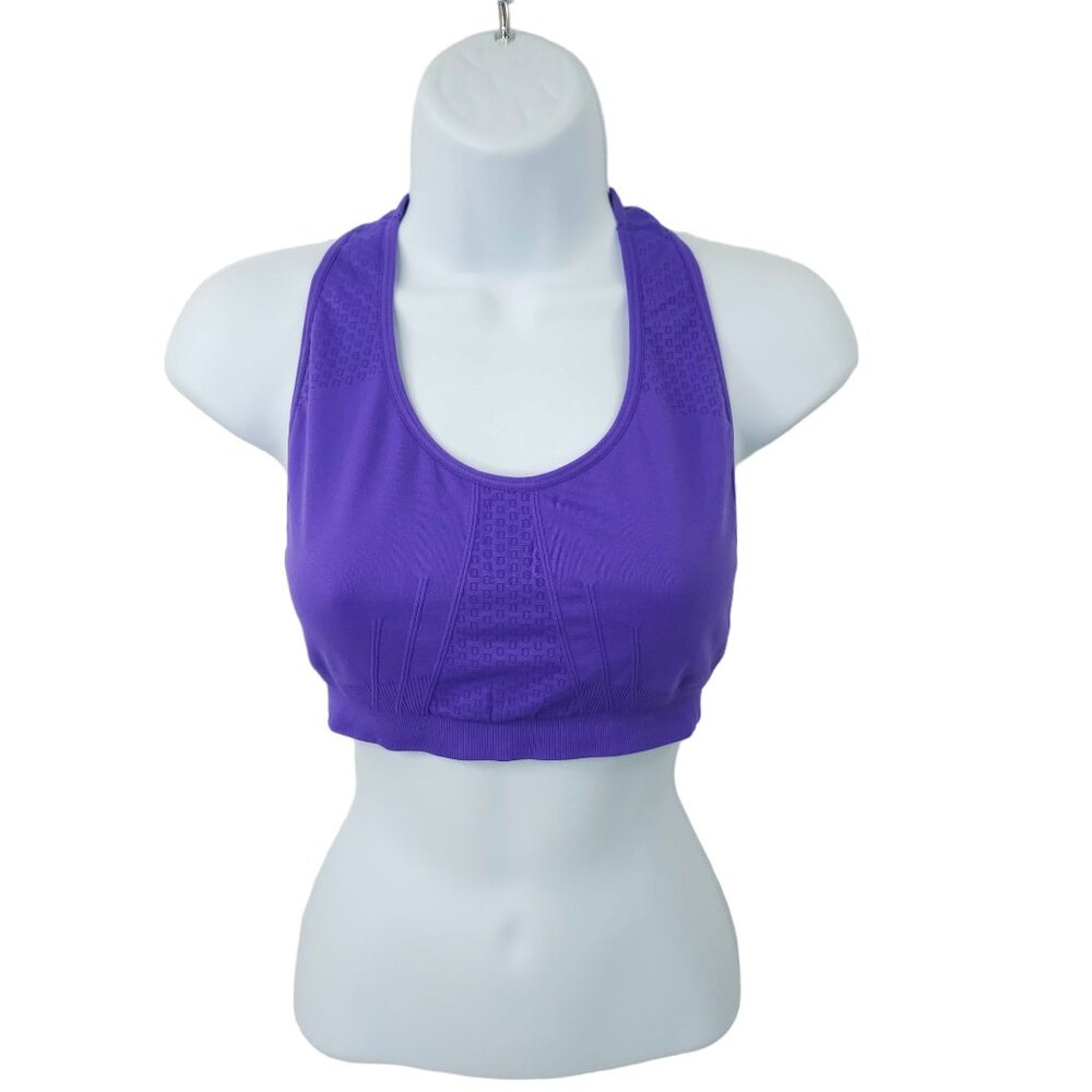 Spalding Racerback Sports Bra Top Womens Size L Purple